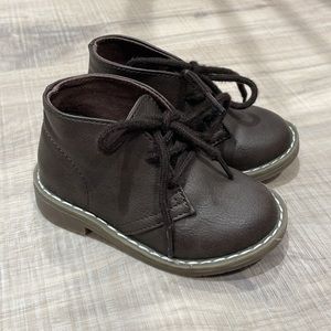 Toddler size 6 Brown faux leather boot shoes